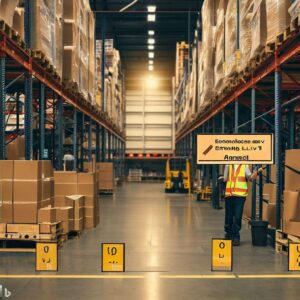 organized and efficient warehouse with clear labeling and easy accessibility to inventory, promoting safety among workers.