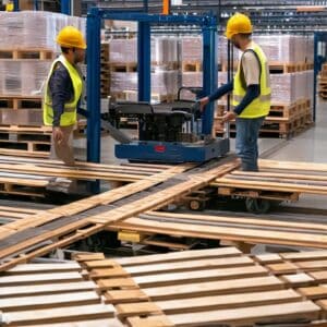 multiple pallet shuttle systems criss crossing each other .
